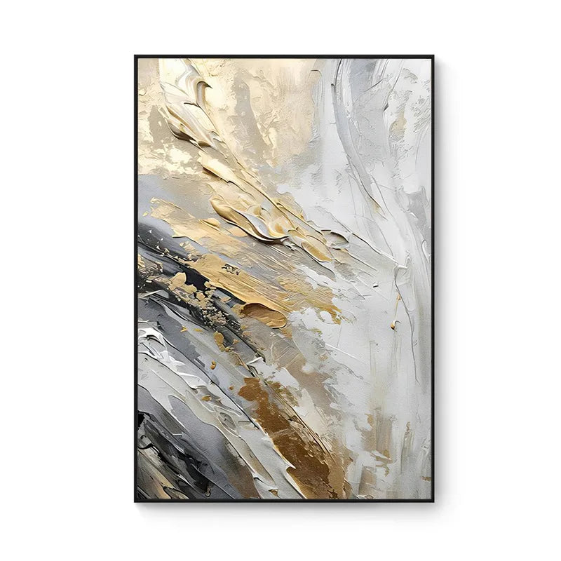 100% Hand Painted，Gold, Grey, Beige, Black ,Textured Painting, Acrylic Abstract Oil Painting, Wall Decor Living Room, Office Wal Peaceful Pleasures Health and Wellness Mode G 70x100cm