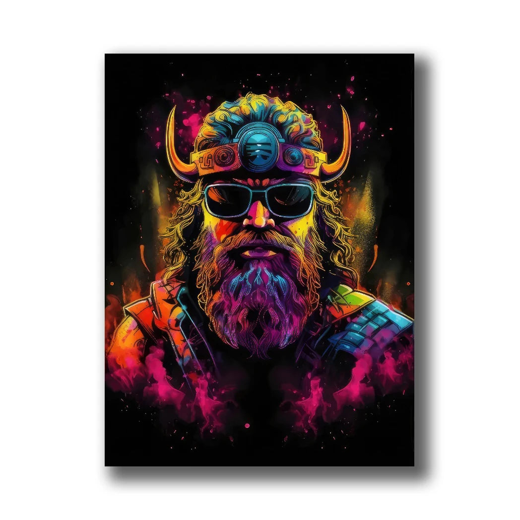 Neon Gaming Canvas Wall Art | Gamepad & Character Poster