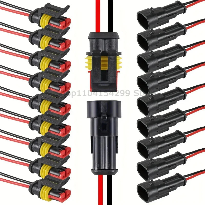 10-Pack Waterproof 2-Pin Connectors 20 AWG | Car, Boat & Truck
