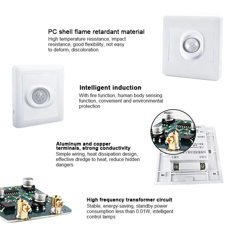 PIR Motion Sensor Switch AC110V-220V | Auto Infrared Light