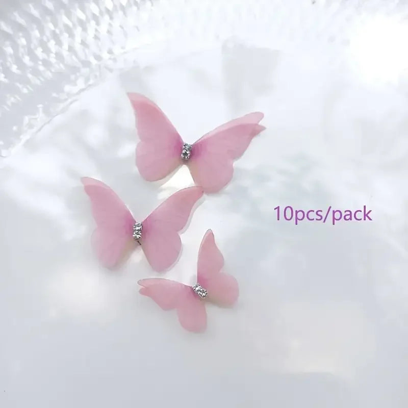 10pcs Elegant 3D Butterfly Hair Decorations – DIY Headwear & Craft Embellishments Hair Accessory Peaceful Pleasures Health and Wellness pink China Mainland A pack of 10 pieces