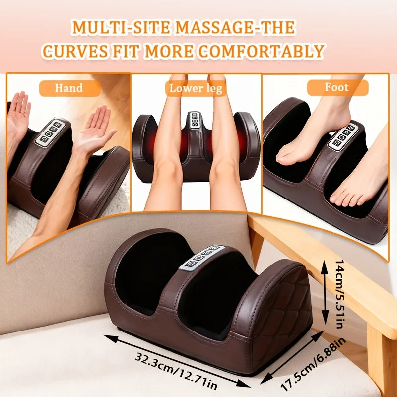 New Multifunctional Electric Foot and Leg Massager. Targeted Massage of Acupoints on Uneven Soles of the Feet. Acupressure Push-Pull Technology for Relaxing Massage, with Forward and Reverse Rolling Motion Modes, 3 Massage In Peaceful Pleasures Health and Wellness