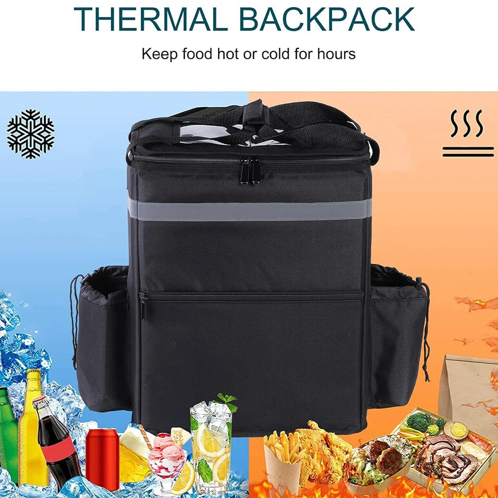 Insulated Delivery Backpack - Thermal Food Delivery Bag for Riders, 30L Large Capacity Takeout & Grocery Backpack Peaceful Pleasures Health and Wellness