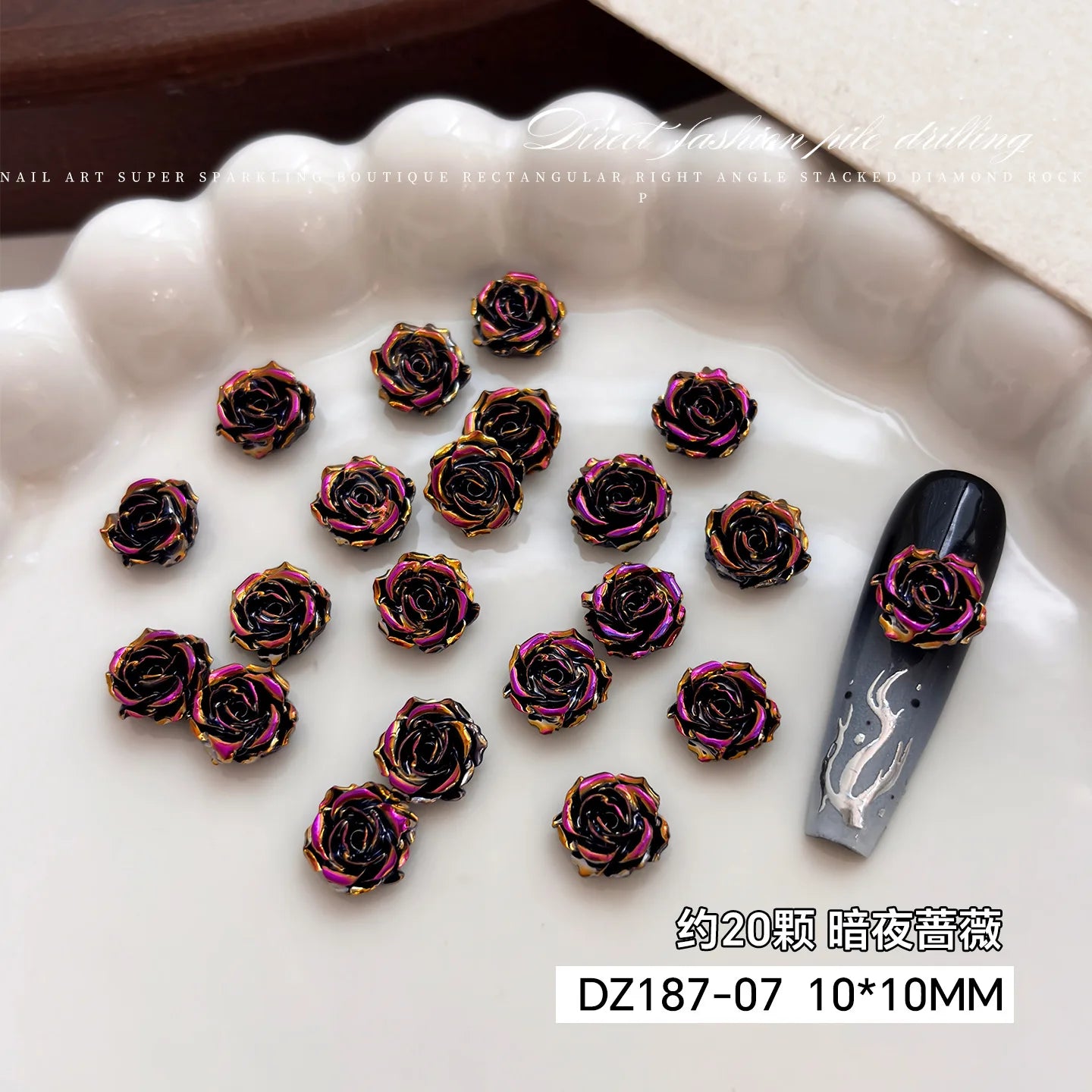 3D Resin Rose & Butterfly Nail Charms | Flat Back DIY Nail Art