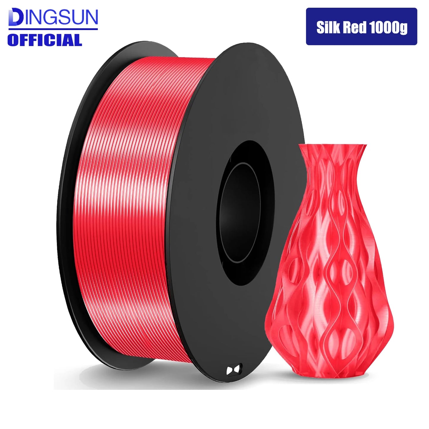 Silk PLA Filament 1.75mm Bundle – Red White Blue Silver | DINGSUN