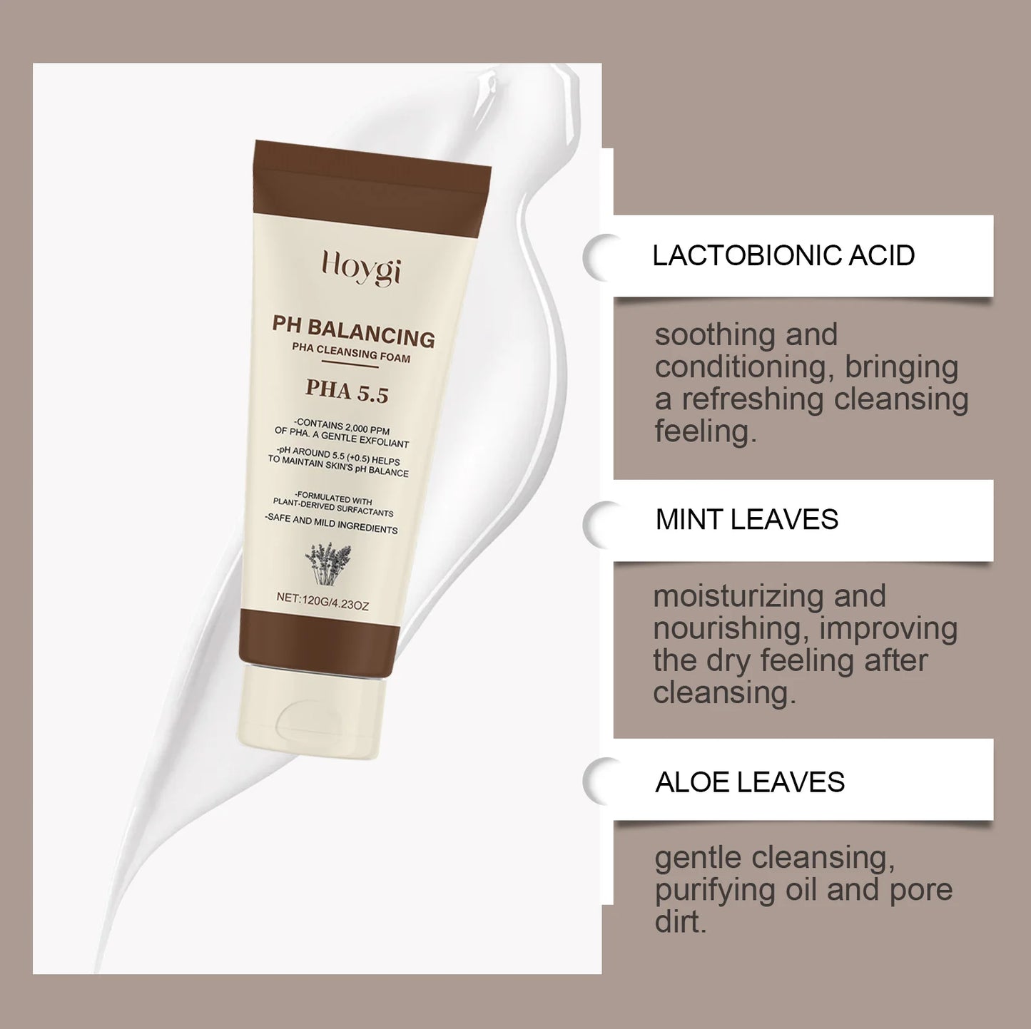 Hydrating Cleansing Foam – Gentle Aloe & Mint Face Wash