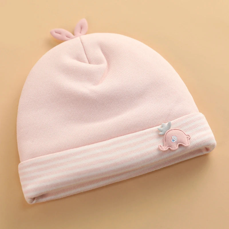 Soft Cotton Newborn Baby Beanie Hat | Boys & Girls 0-12 Months