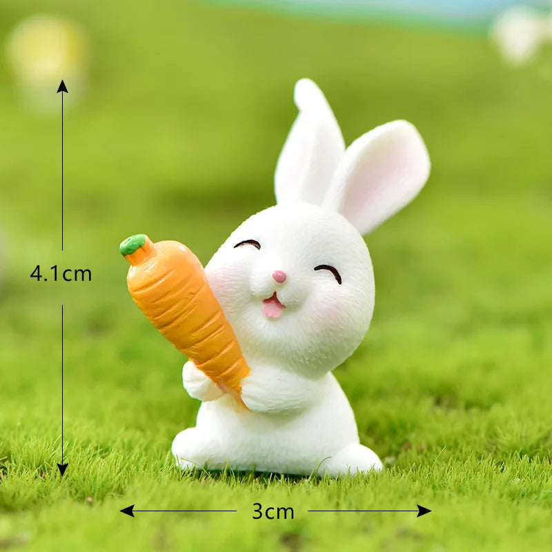 1Pcs Rabbit Miniature, Figurines Carrot Fairy Garden, Mini DIY Ornament, Micro Landscape Decorations for Home Kitchen Cake decor Peaceful Pleasures Health and Wellness 4