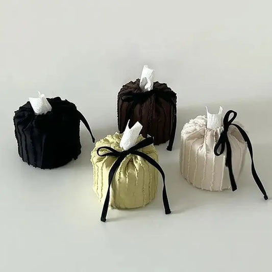 Tassel Textured Tissue Box Tassel Glossy Paper Box Living Room Tissue Kitchen Tissue Decoration Set Fabric Small Storage Box Peaceful Pleasures Health and Wellness