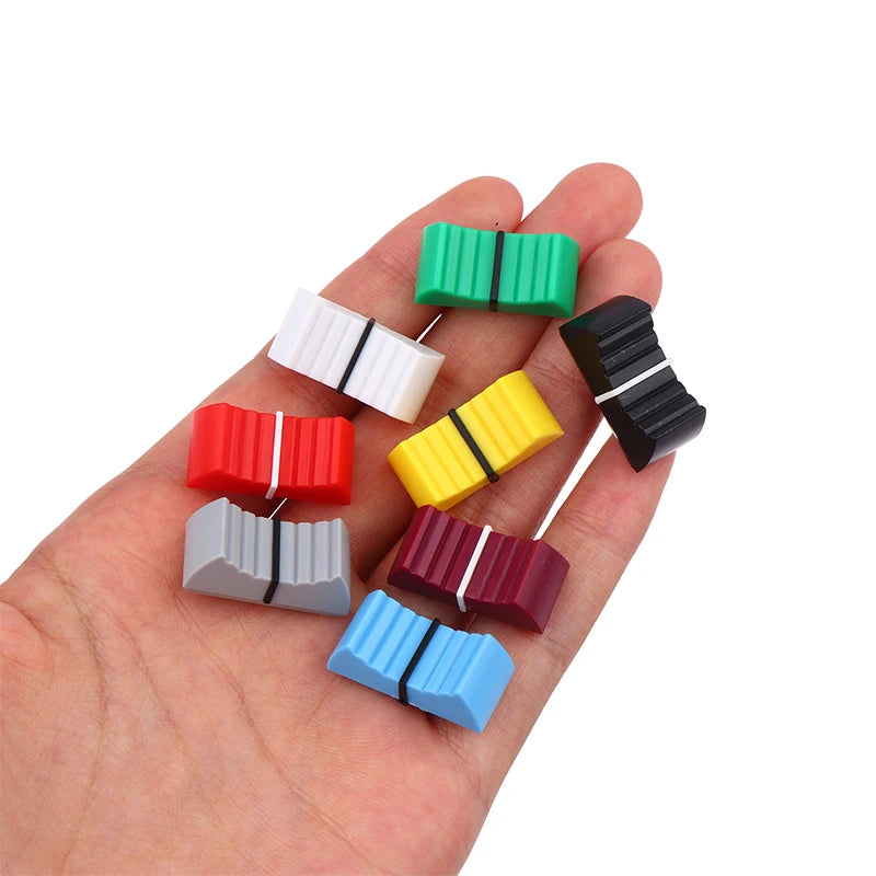 Multicolor Plastic Mixer Push Key Cap Fader Knob Cap Touch Sensitive Slider Ribbed Mixer Desk Switch Knob Cap Length 24.5MM Peaceful Pleasures Health and Wellness