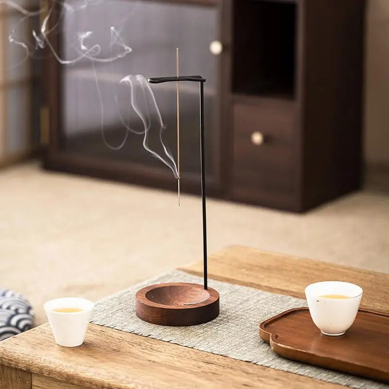 Smoke Waterfall Incense Holder | Wooden Zen Downward Flow Burner
