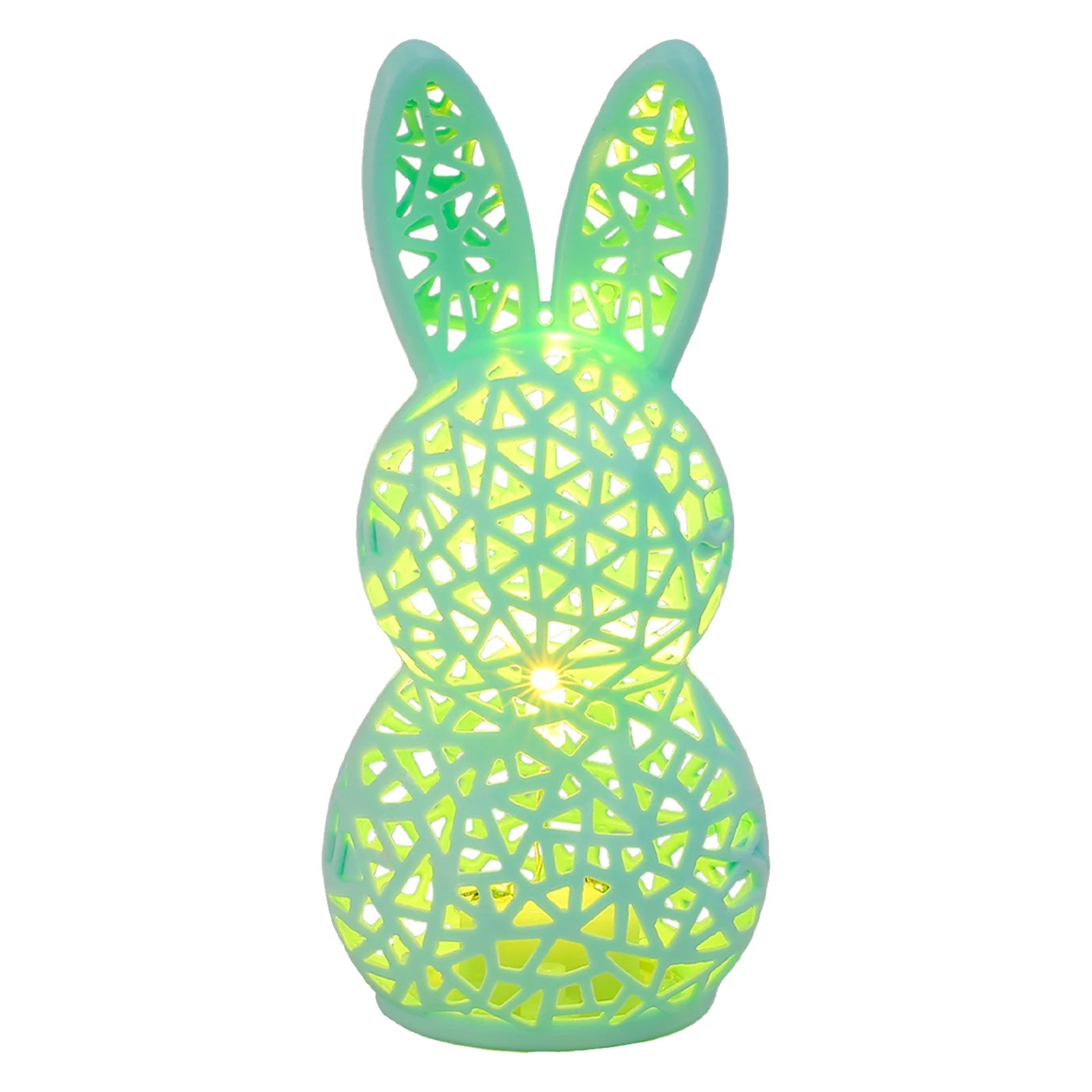 Easter Portable Animal Nightlight 3D Printed LED Light Up Rabbit Statue Easter Gifts for Kids Spring Indoor Home Decor Peaceful Pleasures Health and Wellness Green