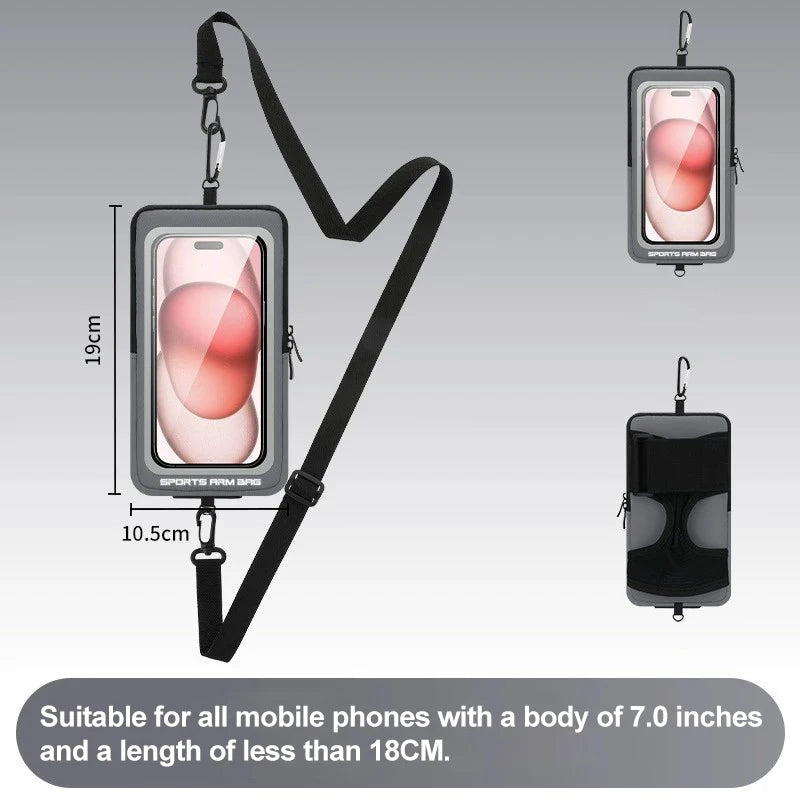 Armband On The Phone Mobile Phone Bag Wrist Armbands Mp3 mp4 Bags Sports Cell Phone Holder Cell Phone Accessories Woman Sports Peaceful Pleasures Health and Wellness Gray with strap