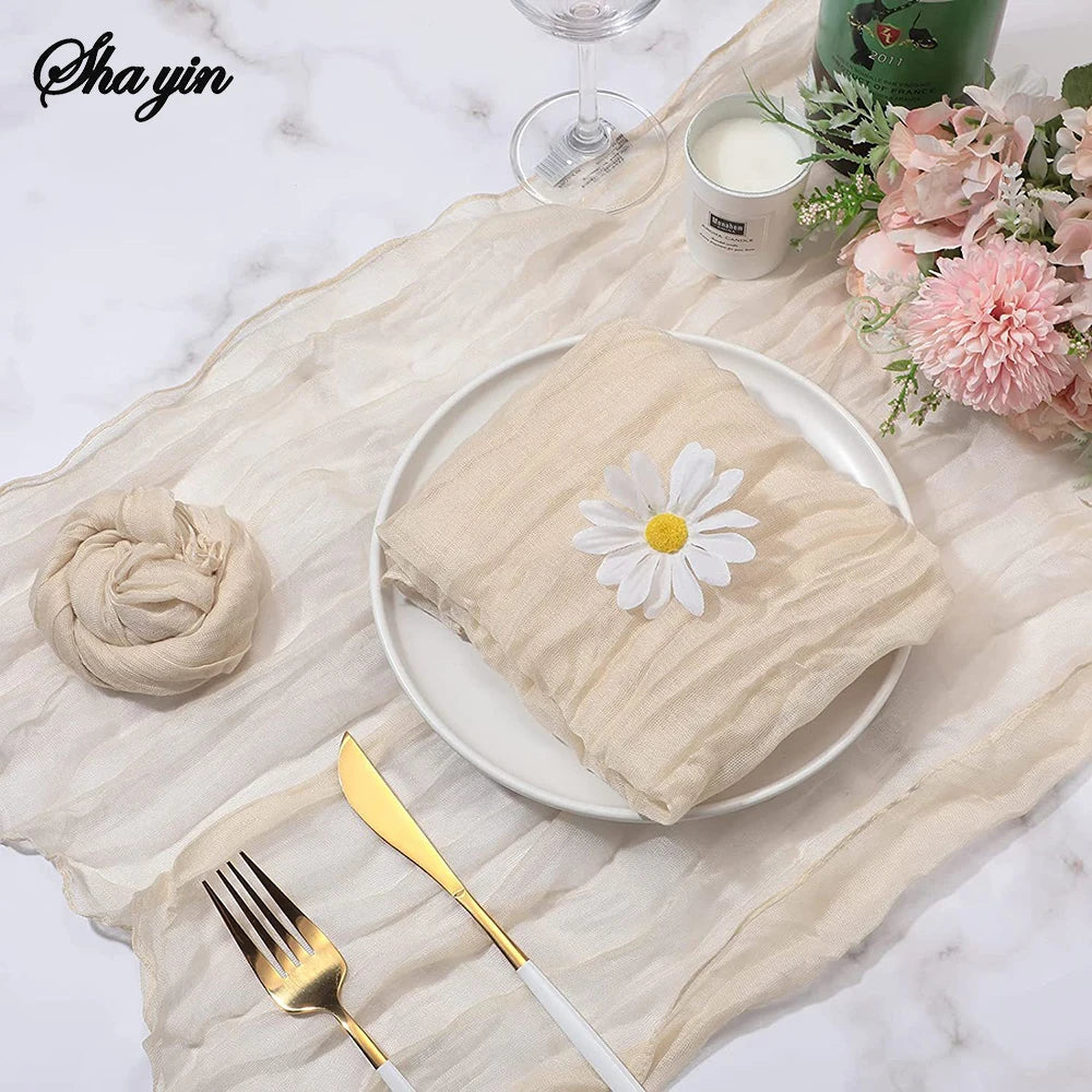 Sage Cheesecloth Gauze Table Runner – Wedding & Party Decor