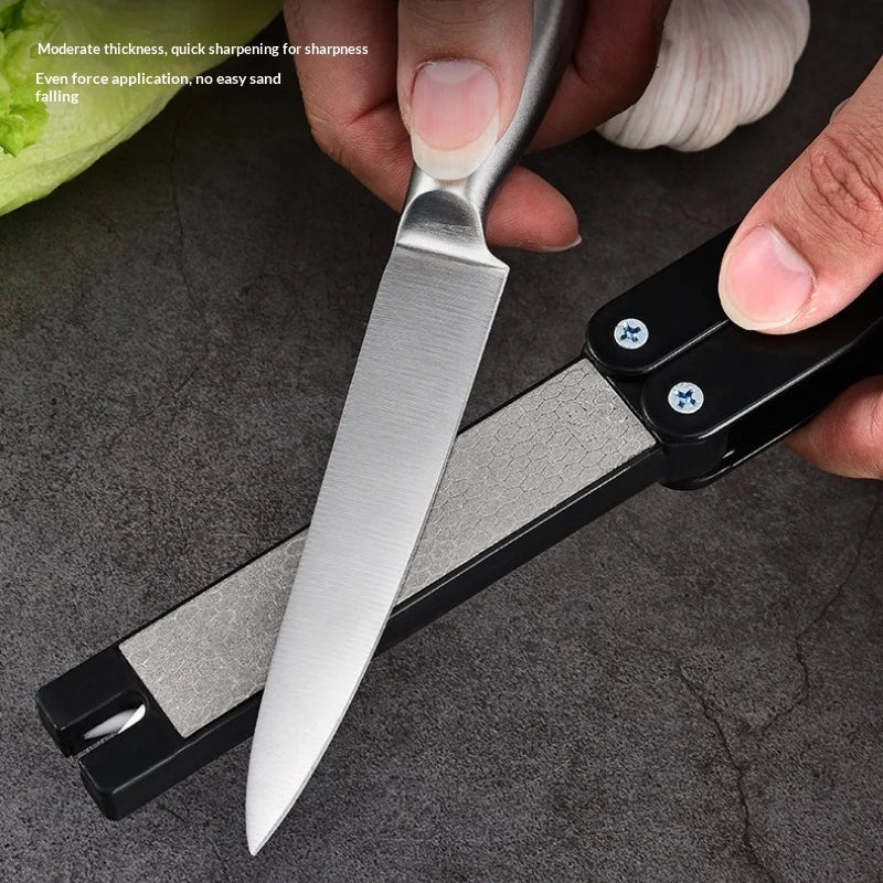 Portable Diamond Knife Sharpener 400/600 Grit Double Sided Foldable Stone for HomeKitchen Outdoor Camping Non-Slip Handle Tools Peaceful Pleasures Health and Wellness