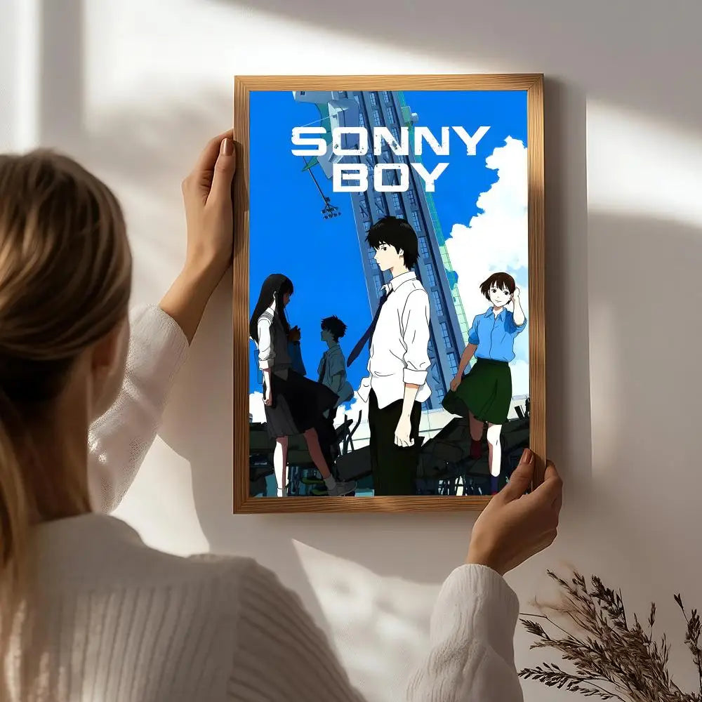 Anime Sonny Boy HD Poster – Self-Adhesive Waterproof Wall Art Anime Wall Poster Peaceful Pleasures Health and Wellness White3 50X70cmNoframe