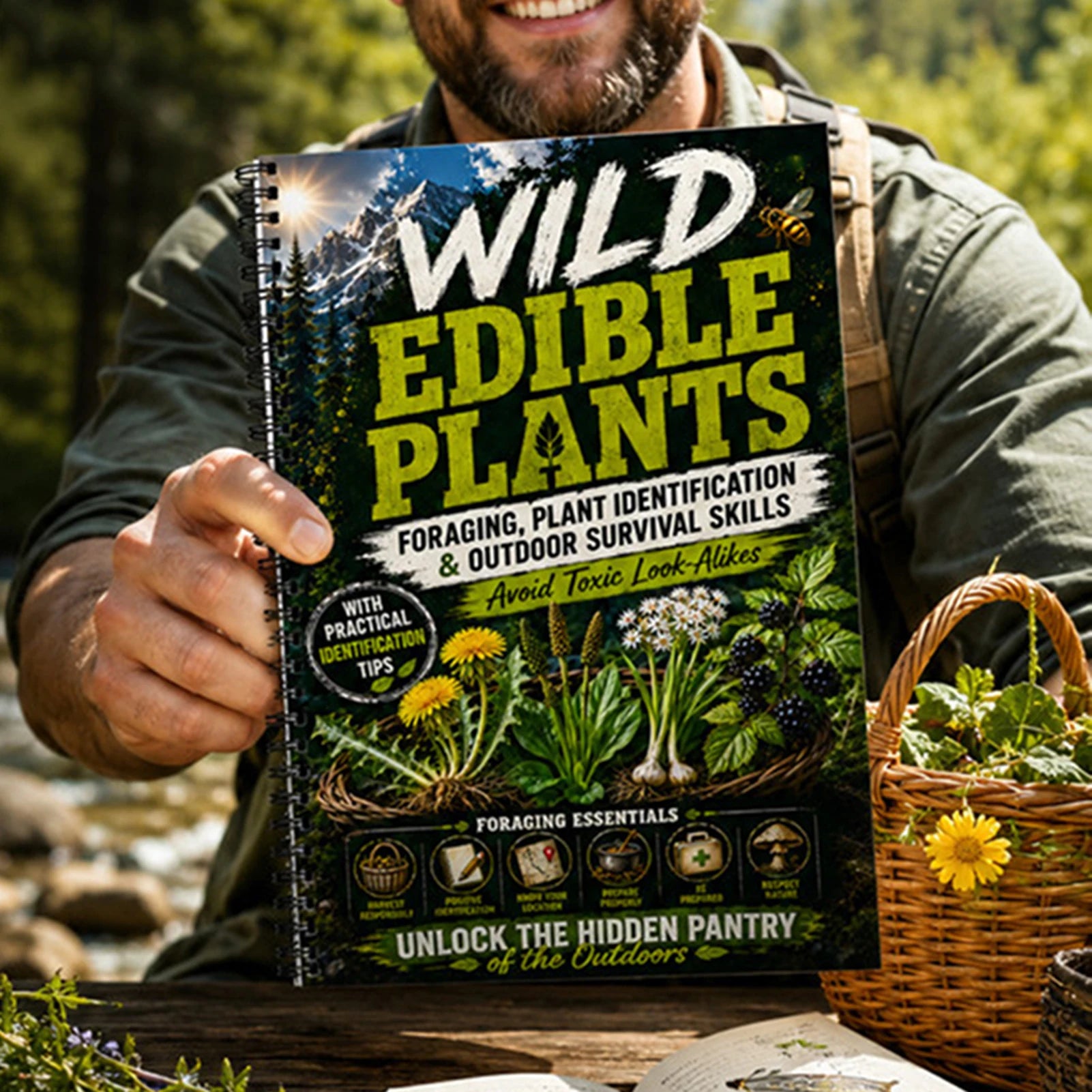 Herbal, Mushroom, Fruit, and Wild Food Collection and Plant Record Book,Foraging Plant Identification Guide,For Camping Trips Peaceful Pleasures Health and Wellness