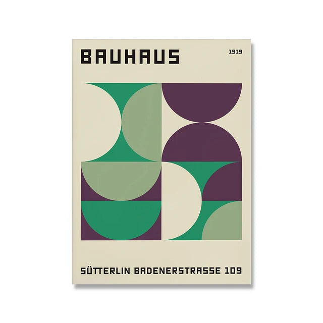 Modern Minimalist Bauhaus Exhibition Geometric Posters work Canvas Prints Abstract Painting Living Room Murals Home Decor Peaceful Pleasures Health and Wellness 4 50x70cm Unframed
