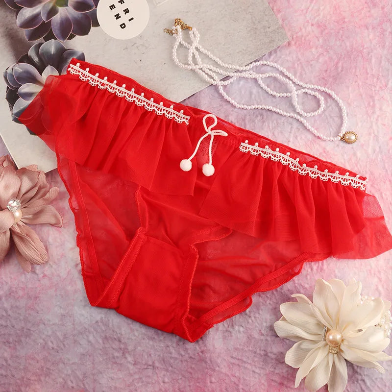 Fairy Floral Mesh Panties Women – Cotton Crotch Briefs