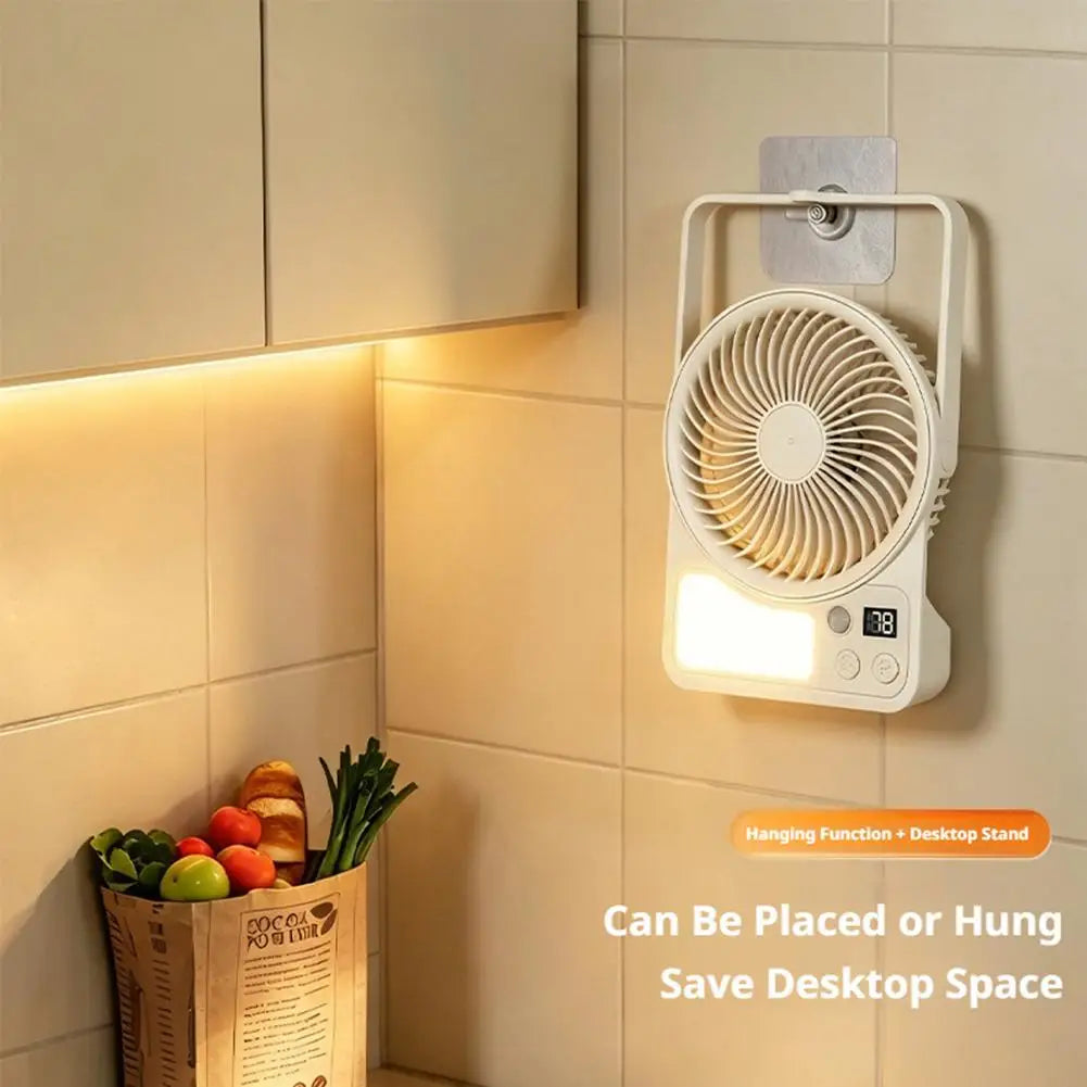 USB Rechargeable Motion Sensor Fan with Light Portable Desk Fan for Dorm Bedroom Camping Quiet Small Fan Long Battery Life Auto Peaceful Pleasures Health and Wellness