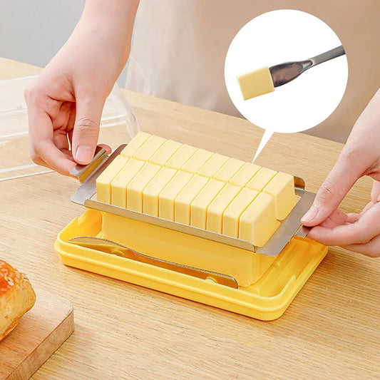 New Cheese Butter Cutting Storage Container Butter Cheese Fresh-Keeping Box with Lid Frozen Butter Refrigerator Crisper Box Peaceful Pleasures Health and Wellness