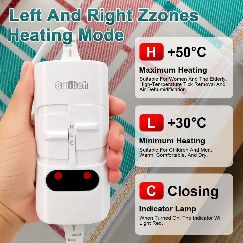 110/220V Electric Blanket Thicker Heaters Home Bed Sheet Thermal Mat 3 Size Winter Home Thermostat Double Body Warmer Pads Peaceful Pleasures Health and Wellness