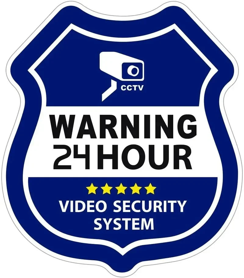 3.5"*3.3" 6PCs CCTV Video Surveillance Security Stickers, Vinyl Decals Peaceful Pleasures Health and Wellness