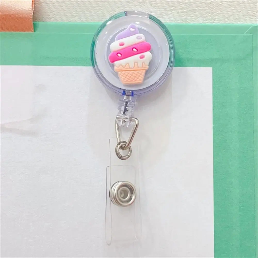 Cute ABS Card Holder Name Tag Nurse Doctor Cartoon ID Card Clips Retractable Badge Reel Badge Holder Name Card Holder Peaceful Pleasures Health and Wellness 05