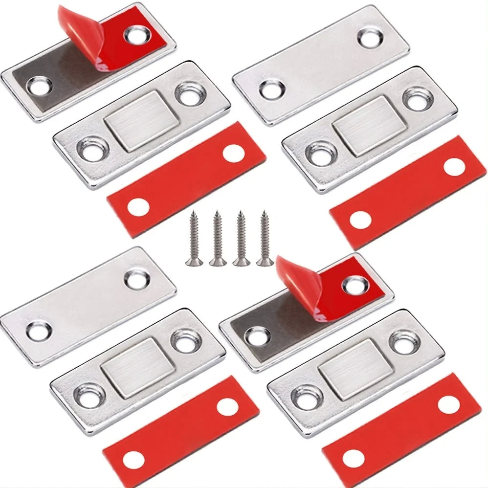 Ultra-Thin Magnetic Cabinet Latches – 4 Pack Door Closers