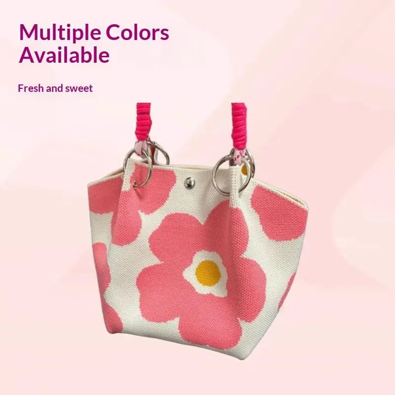 Cute Knitted Handbag with 3D Magnetic Snap | Women's Clutch