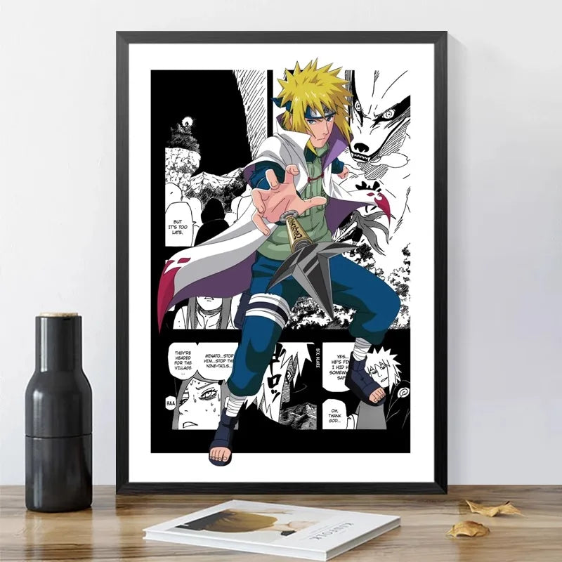 New Anime Naruto Hanging Painting Naruto Sasuke Poster Hanging Painting Children's Room Bedroom Dormitory Mural Wall Painting Peaceful Pleasures Health and Wellness 8-1PC 30x40cm