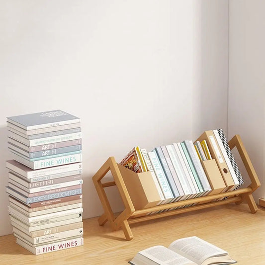 Bamboo Desktop Book & Magazine Display Shelf | Quick Assembly Desktop Book Shelf Oasis Select