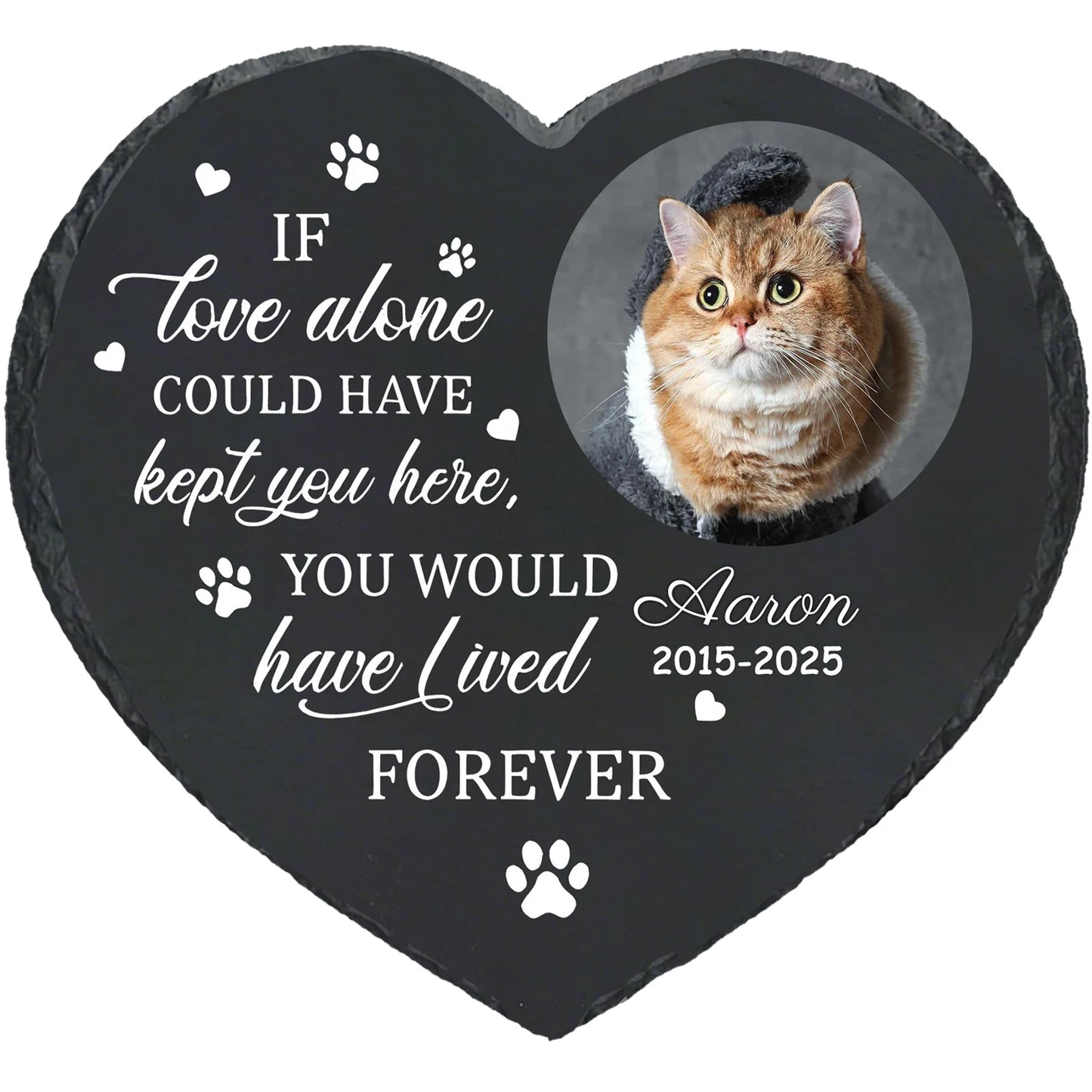 Personalized Pet Memorial Stone,Custom Cat Grave Marke Plaque With Photo&Name,Garden Slate Tombstone Pet Loss Remembrance Gift Peaceful Pleasures Health and Wellness No Stand-5 4inch