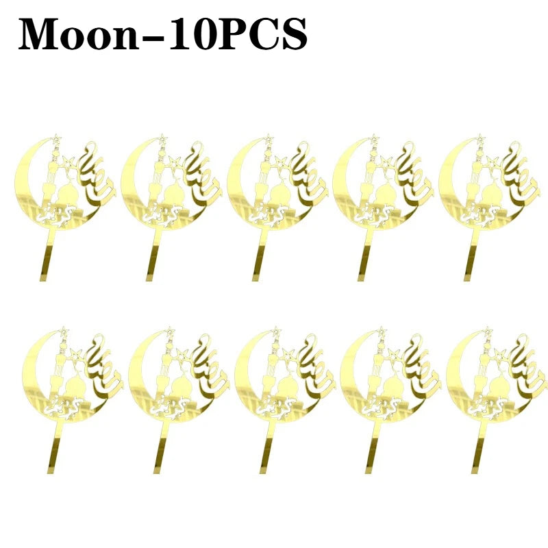 Eid Mubarak Golden Acrylic Cake Topper – Castle Moon Design