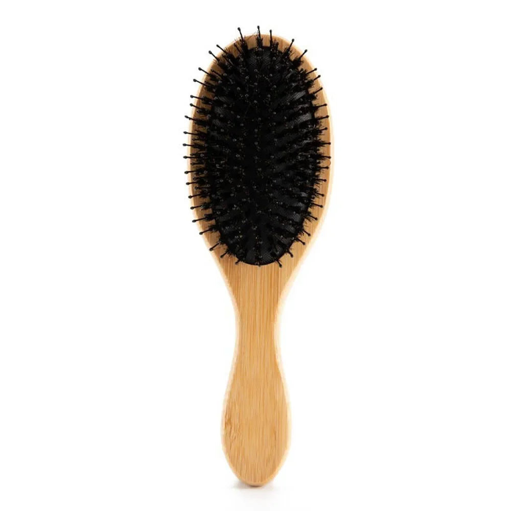 Natural Bamboo Boar Bristle Hair Brush & Air Cushion Comb