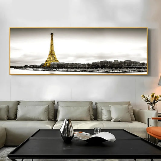 Eiffel Tower Canvas Poster | Modern Landscape Wall Art Unframed Canvas Wall Art Peaceful Pleasures Health and Wellness