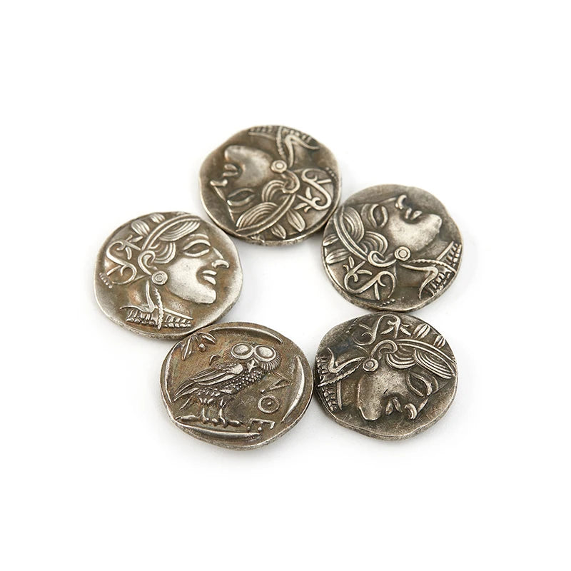 1Pc Vintage Coin Ancient Greek Commemorative Coin Collection Home Decoration Commemorative Coins Gift Crafts Peaceful Pleasures Health and Wellness