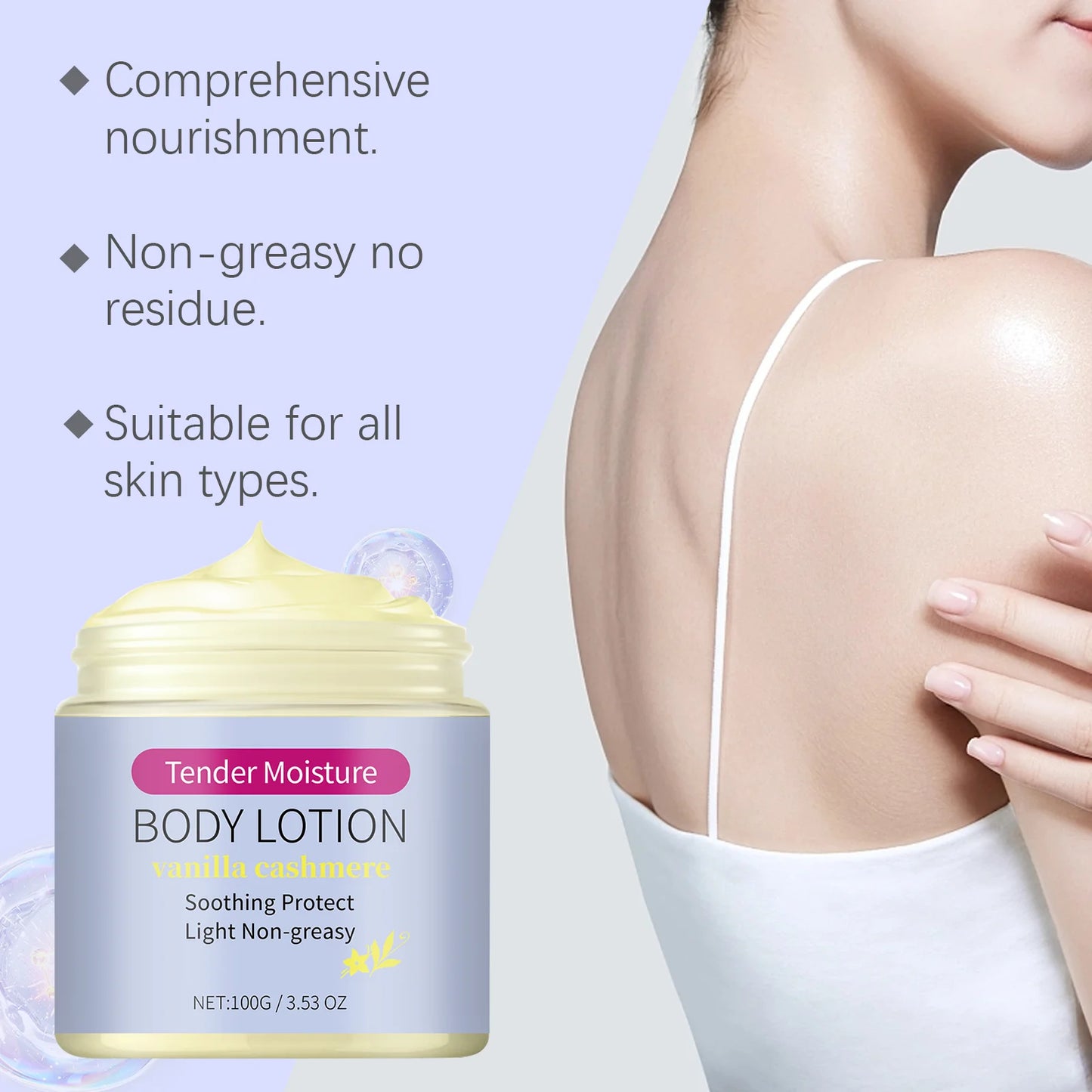 Vanilla Cashmere Body Lotion – 24H Hydration, Dry Skin