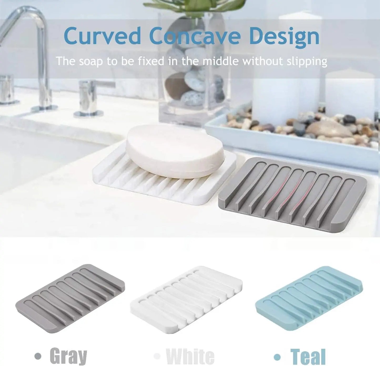 Home Silicone Drain Soap Box Kitchen Bathroom Anti-slip Sink Tray Creative Washing Table Soap Tray Free Punch Drain Rack Peaceful Pleasures Health and Wellness