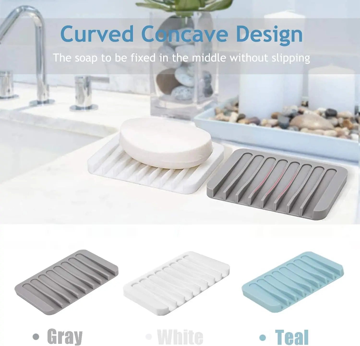 Home Silicone Drain Soap Box Kitchen Bathroom Anti-slip Sink Tray Creative Washing Table Soap Tray Free Punch Drain Rack Peaceful Pleasures Health and Wellness