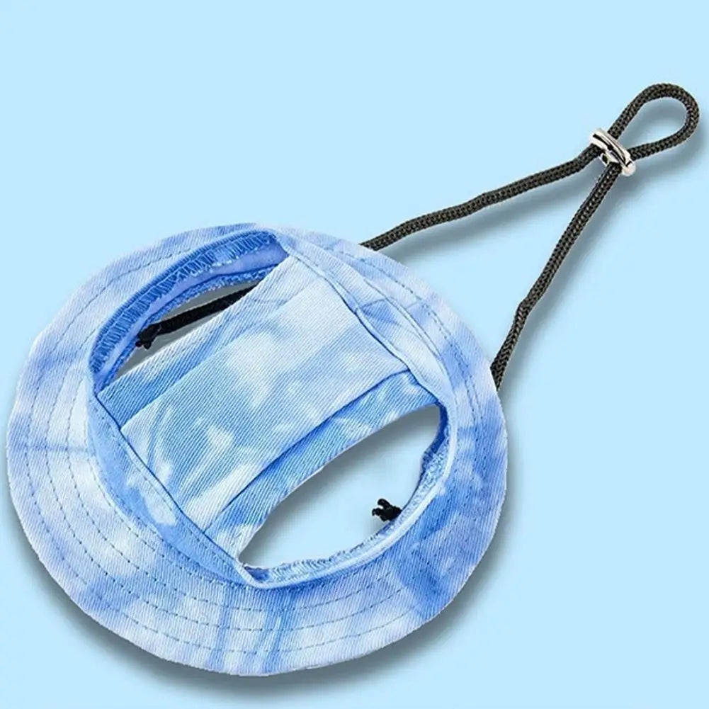 Tie Dye Pet Sun Hat with Ear Holes | Dogs & Cats | Adjustable