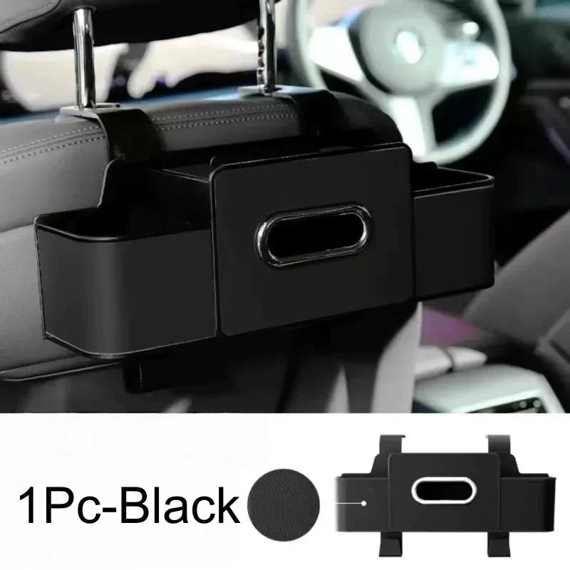 Car Seat Back Organizer | Cup Holders & Tissue Storage