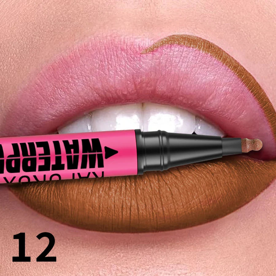 KAFURUX Matte Liquid Lip Liner – 12 Colors, Waterproof