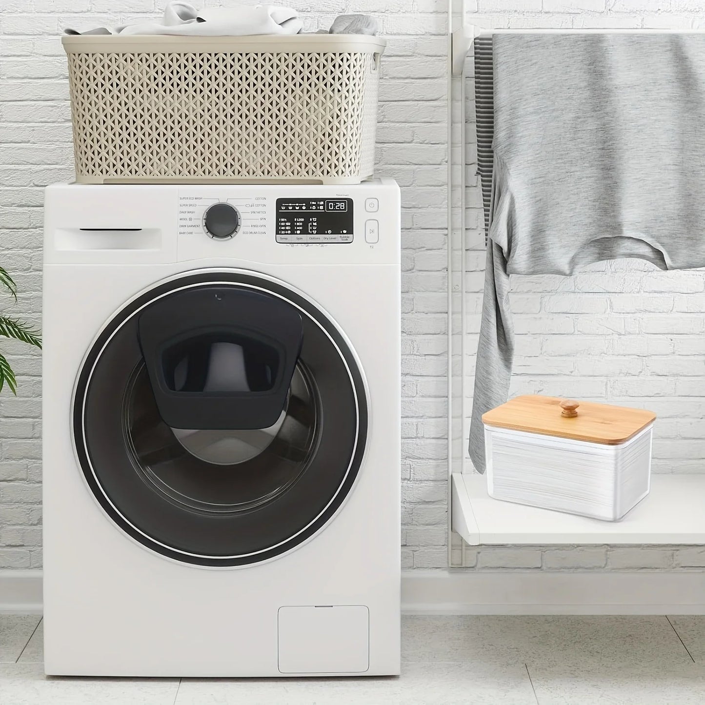 Acrylic Dryer Sheet Holder & Laundry Room Organizer Jar with Lid