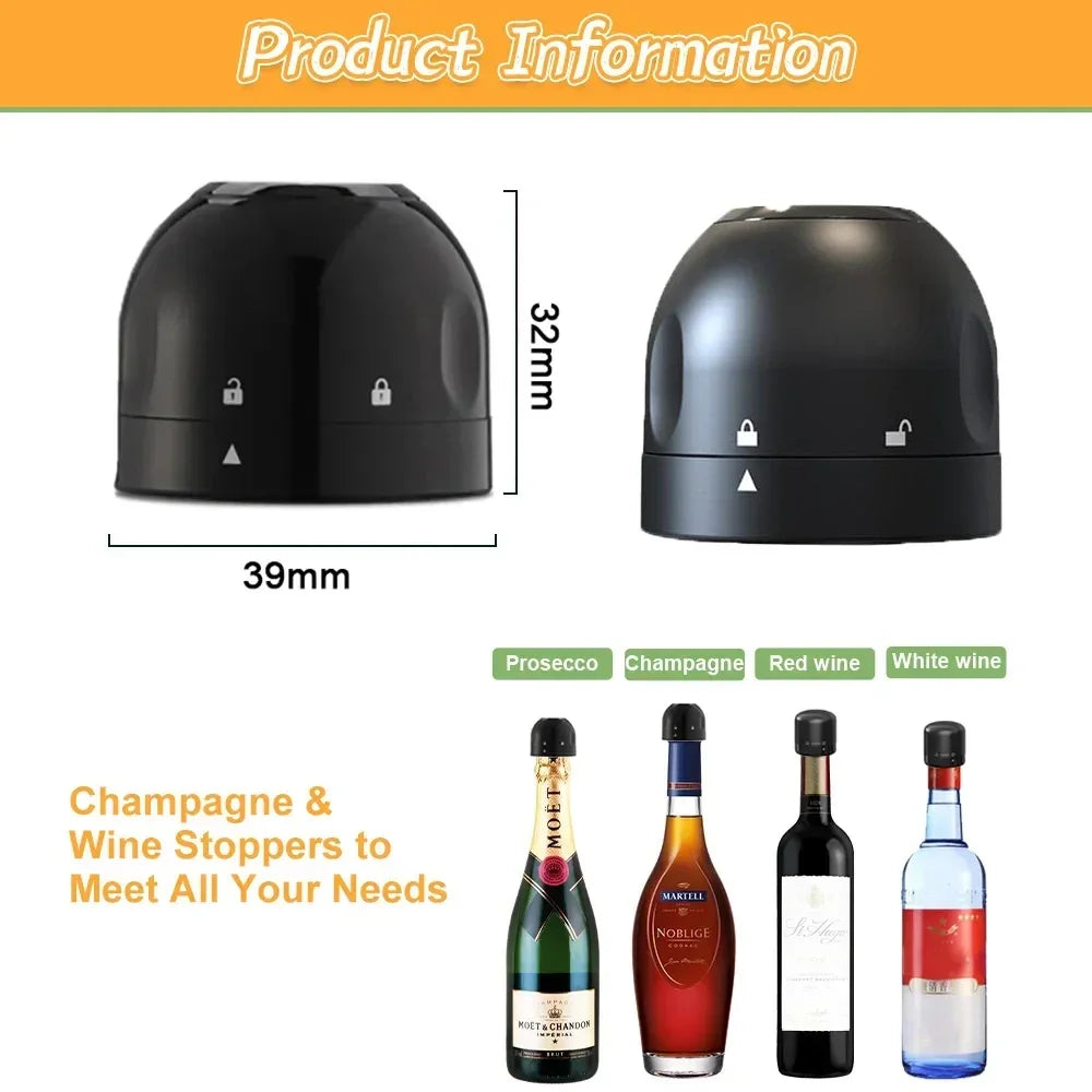 Silicone Champagne & Wine Bottle Stopper | Vacuum Seal