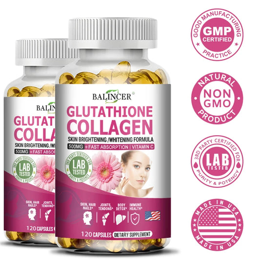 Glutathione Collagen Capsules,Brightening Skin and Anti-aging,Support Hair,Skin and Nail Health,Glutathione Supplement for Women Peaceful Pleasures Health and Wellness