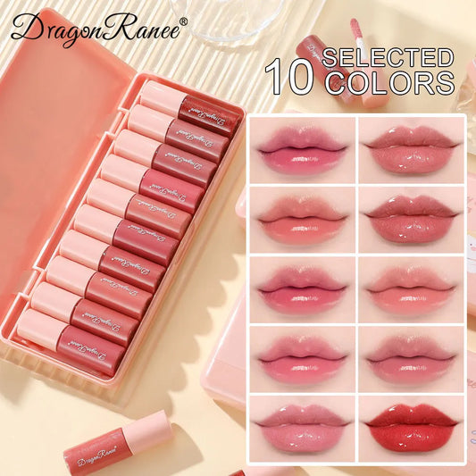 10-Color Cartoon Lip Gloss Set – Waterproof Mirror Finish Glaze Lip Gloss Set Oasis Select