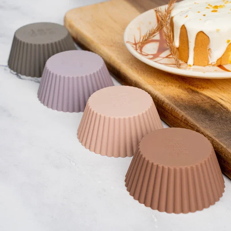 Reusable Silicone Cupcake Molds 4/8/12 Pack – Muffin Cup Liners