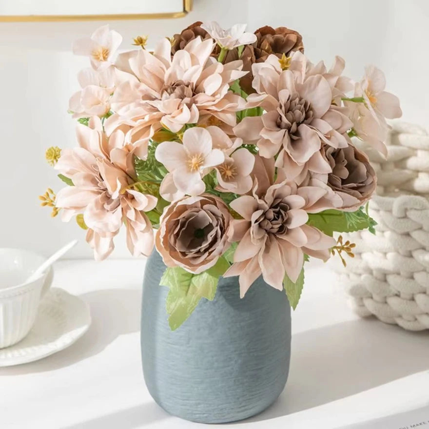 Silk Dahlia & Peony Artificial Flowers for Weddings & Decor