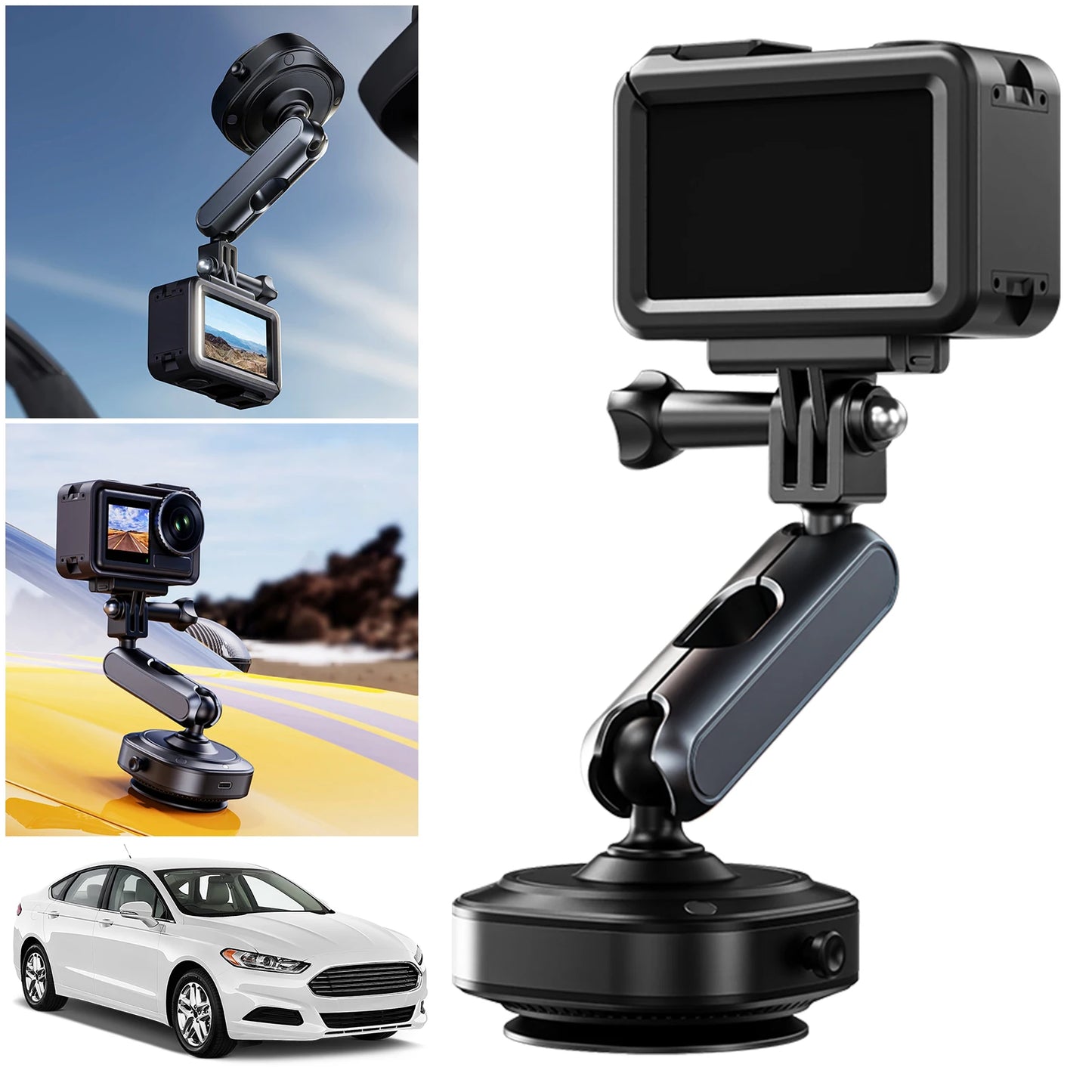 Camera Suction Cup Mount 360 Adjustable Action Camera Windshield Window Mount for DJI Insta360 GoPro Accessories Peaceful Pleasures Health and Wellness